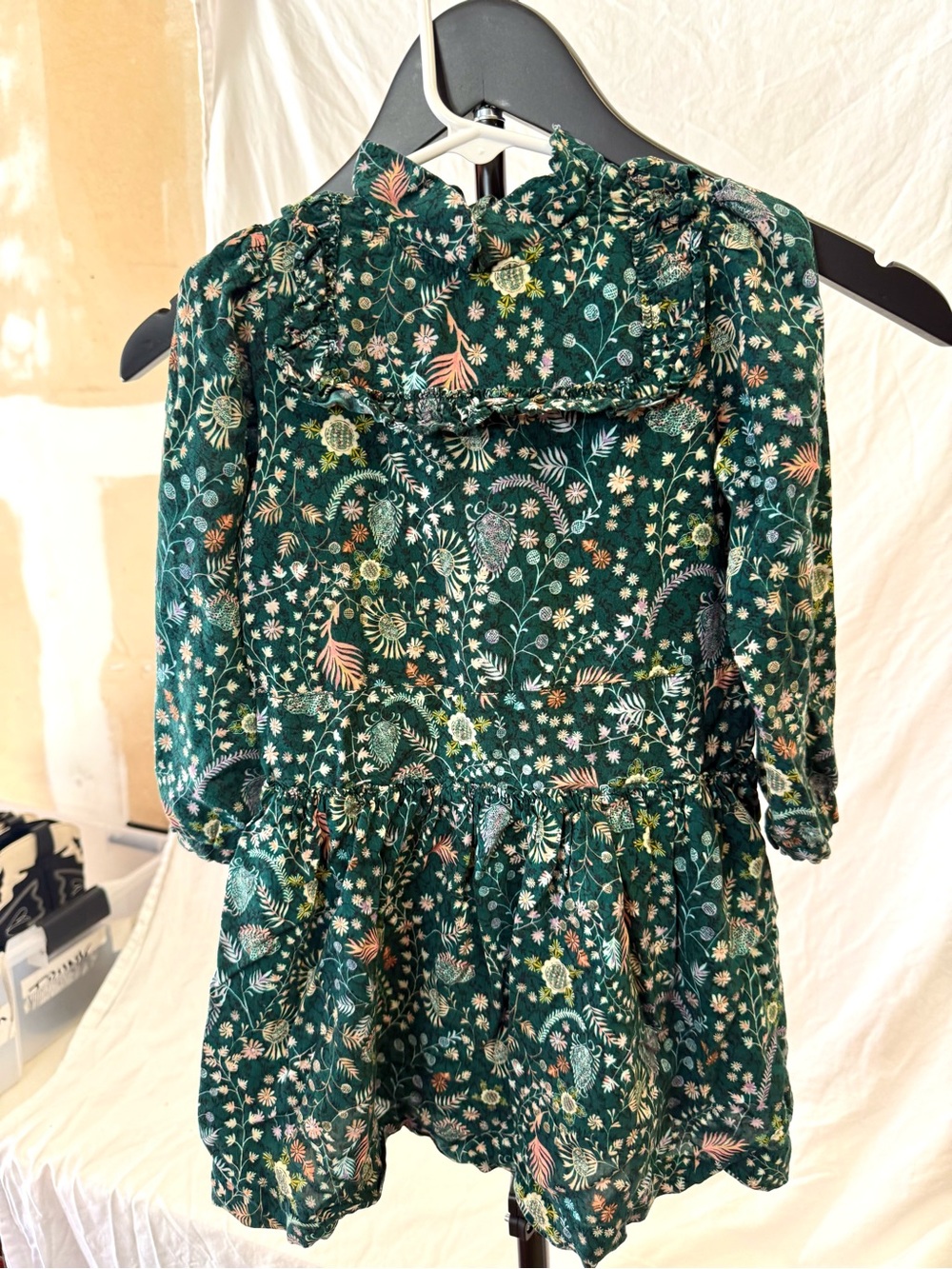 Caramel Teal Floral Blouse